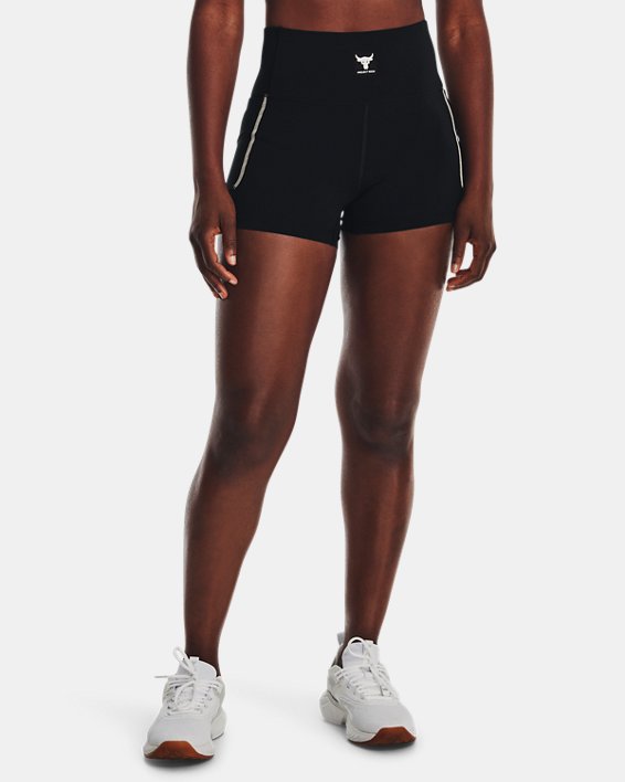 Women's Project Rock Meridian Shorts, Black, pdpMainDesktop image number 0